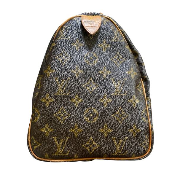 Louis Vuitton Speedy 30 Handbag LV Monogram Canvas Brown Tan Vintage Designer - Picture 6 of 16